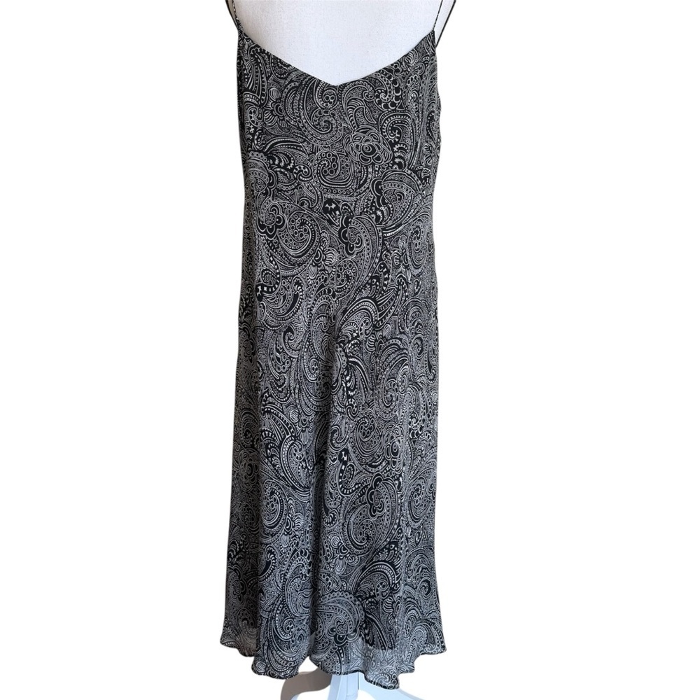 Ann Taylor Y2K Paisley Silk Strappy Slip Dress Size 16 - Picture 6 of 12